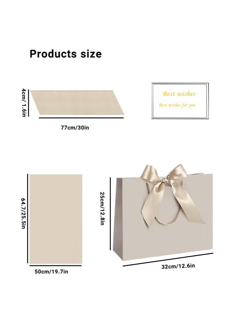 2PCS Portable Gift Bag with Handle & Bow Ribbon – Waterproof Shopping Bag for Supplies Clothes Birthday Wedding Party - Image 2